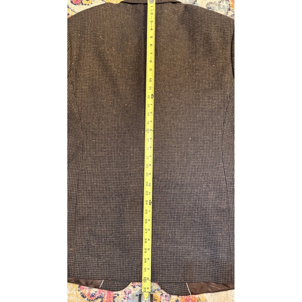 English Manor Men's Tweed Sport Coat Blazer Two Button Brown Wool Size 46L - Picture 13 of 16